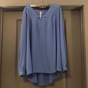 Light Blue NY Collection Long Sleeve Blouse